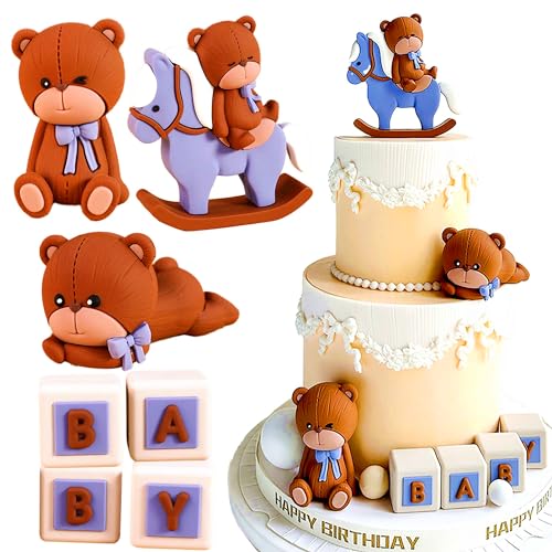 JeVenis Dusche Kuchen Dekoration Teddybär Kuchen Topper Geschlecht Enthüllen Kuchen Dekoration Bär Dusche Party Supplies Teddybär Dekoration von JeVenis