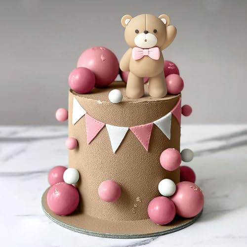 JeVenis Rosa Bär Tortendeko Baby Bär Baby Shower Cake Topper Bären Tortendeko Baby Shower Geburtstag Kuchen Dekoration von JeVenis