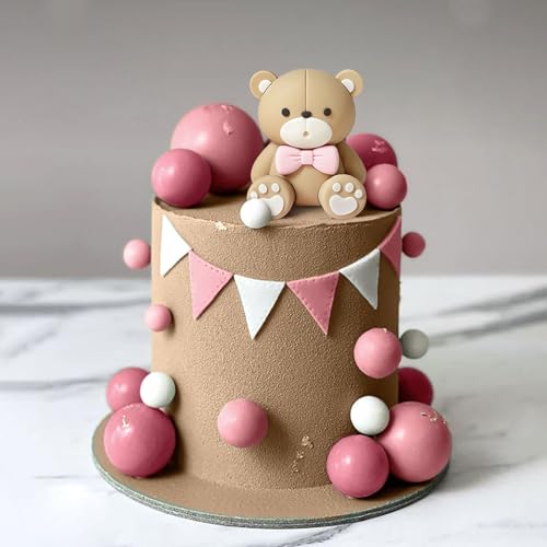 JeVenis Rosa Bär Tortendeko Baby Bär Baby Shower Cake Topper Bären Tortendeko Baby Shower Geburtstag Kuchen Dekoration von JeVenis