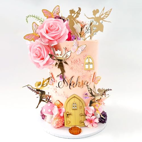 JeVenis Rosa Fee Kuchen Dekoration Pilz Kuchen Dekoration Fee Kuchen Dekoration Garten Fee Kuchen Dekoration Fairy Party Supplies Fairy Party Favors von JeVenis