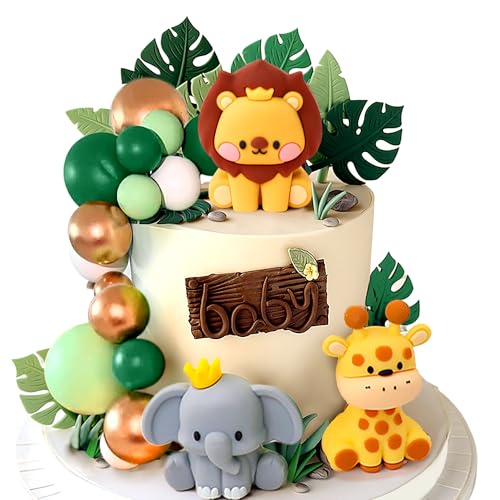 JeVenis Safari Baby Shower Tortendeko Safari Tiere Tortendeko Wild One Tortendeko Zwei Wild Cake Topper Giraffe Affe Cake Topper von JeVenis