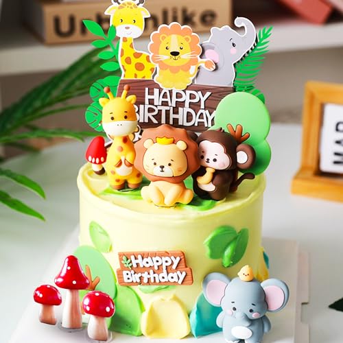 JeVenis Safari Dschungel Baby Shower Tortendeko Safari Tiere Tortendeko Wild One Tortendeko Zwei Wild Cake Topper Giraffe Affe Cake Topper von JeVenis