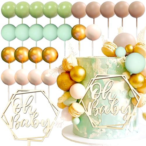 JeVenis Salbei grüner Kuchen Dekoration Oliver grüner Kuchen Topper Geschlecht Reveal Kuchen Topper Party Supplies Geschlecht Reveal Party Supplies von JeVenis