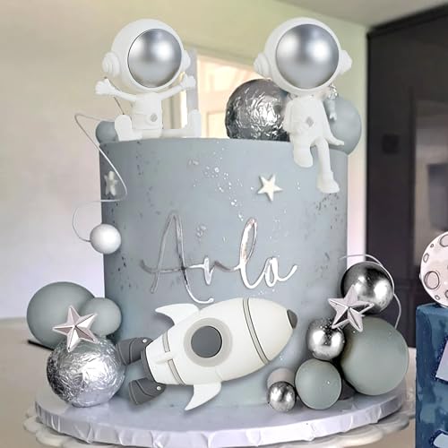 JeVenis Space Cake Toppers Weltraum Astronaut Rakete Sterne Kuchen Dekorationen für Geburtstag Party Supplies Babyparty von JeVenis