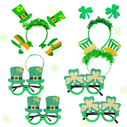 JeVenis St. Patrick's Day Photo Booth Props Headband Glasses Masken Hut Foto Requisiten Foto Accessoires für St. Patrick's Day Deko von JeVenis