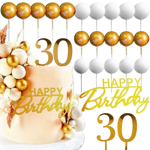 JeVenis Tortendeko 30. Geburtstag Mann Tortendeko 30 Geburtstag Frau Gold Kuchen Deko 30 für 30 Geburtstag Deko Decoration (30 Jahre) von JeVenis