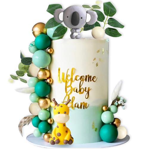 JeVenis Tortendeko Tiere Kuchendeko Dschungel Deko Themed für Geburtstag Party Kinder Mädchen Baby Shower von JeVenis