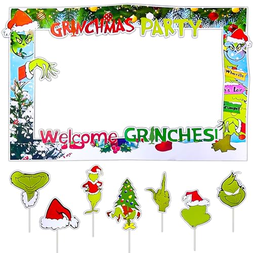 JeVenis Weihnachten Fotorahmen Weihnachten Party Stand Requisiten Rahmen Fröhliche Weihnachten Photo Booth Weihnachten Foto Requisiten Fröhliche Weihnachten Party Supplies Weihnachtsfeier Dekoration von JeVenis