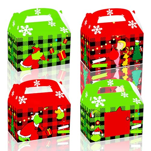 JeVenis 12 PCS Weihnachten Party Boxen Weihnachten Geschenkkartons Weihnachten Party Gunst Taschen weihnachtliche Geschenktüte Weihnachten Party Supplies Geschenkbox Weihnachten von JeVenis