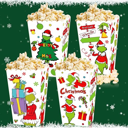 JeVenis 12 PCS Weihnachts Popcorn Boxen Lebkuchen Popcorn Boxen Weihnachten Party Supplies Weihnachten Party Favors Weihnachts Party Zubehör von JeVenis