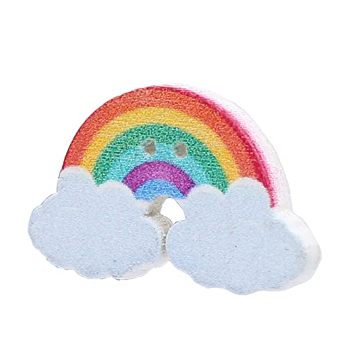 50 Regenbogen Holznähte Knöpfe DIY Bemalten Accessoires für Kleidung Crafts 200pcs 4 Packs 2 Löcher, die Schnell Fest an Material mit Zwei Kleinen Löchern für Nähen von Jeanoko