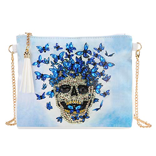 DIY Diamond Painting Tasche DIY Diamantgem?lde Umh?ngetasche Handtasche Totenkopf-Muster Cross-Body Tasche M?dchen Frauen von Jeanoko