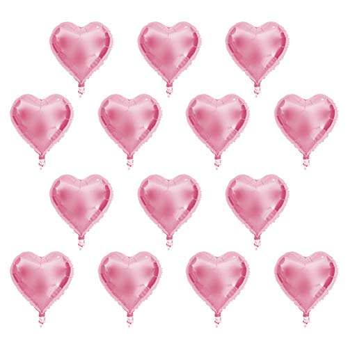 Herzförmige Aluminiumfolienballons, Automatische Versiegelung nach Dem Aufblasen, Aluminiumfolienballons, Geeignet für die Heimdekoration (Rosa) von Jeanoko