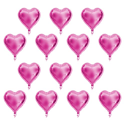 Herzförmige Aluminiumfolienballons, Automatische Versiegelung nach Dem Aufblasen, Aluminiumfolienballons, Geeignet für die Heimdekoration (Rosenrot) von Jeanoko