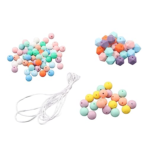 Jeanoko 100pcs Farbenfrohe Silikonkügelchen, Schüttgut Multicolor -Schmuckzubehör für Handwerksliebhaber, 15 Mm 12 Mm 14 Mm Silikonperlen für Schlüsselbund und Armband von Jeanoko