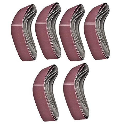 6PCS Schleifband-Set, Schleifpapier, 915 x 100 mm Aluminiumoxid-Schleifband-Schleifband, für Holzbearbeitung, Möbel, Hardware Körnung 60/80/100/120/150/180 von Jectse