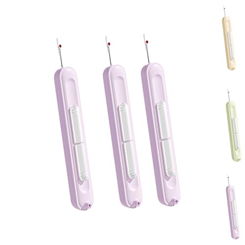 2 In 1 Needle Threader Seam Ripper, Needle Threader and Seam Ripper, Integrated Seam Remover and Needle Threading Tool,Multifunctional Seam Rippers (Purple,3pcs) von Jeeeun