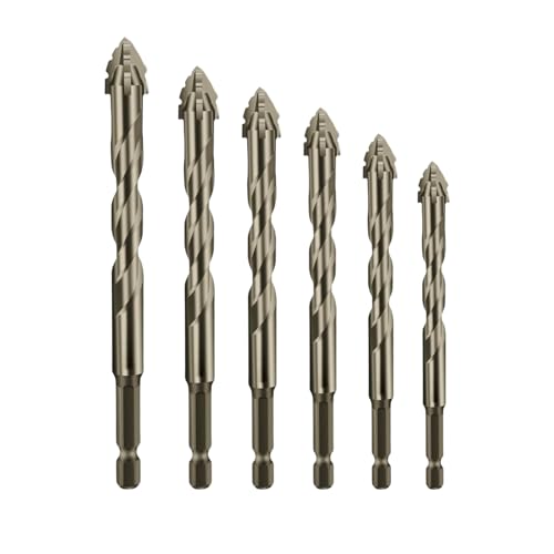 New Four-Flute Sawtooth Eccentric Drill Bit, Efficient Drill and Tap Set, Titanium-Coated Design Drill Bit, Multiple Sizes Drill Bit Set for Wood and Metal (4+5+6+8+10+12) von Jeeeun