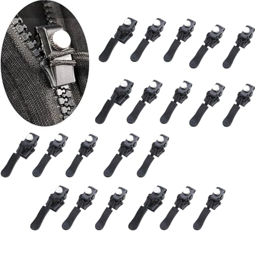 Removable Universal Zipper Repairer, Zippers, Universal Zipper, Removable Zipper Puller for Coats, Jacket, Luaggage, Zippers, Tents, Backpacks (L,20PCS) von Jeeeun