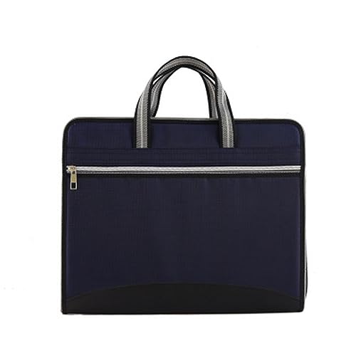 Jeenuuder 1 Stück Business Reißverschluss Wasserdicht Einlage Datei Tasche 12 Oxford Stoff Orgel Tasche A4 Papier Ordner Kapazität Paket Blau von Jeenuuder