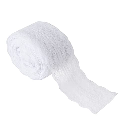 Jeenuuder 10Mx4.5Cm Spitzenband für DIY Kleidung Accessoires Land Hochzeit Geburtstag Weihnachtsdekoration Staubweiß von Jeenuuder