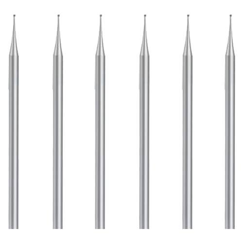 Jeenuuder 6 Kugelfräser, Kugelfräser mit 3/32 Schaft, Skulpturbohrer (1,2 mm), langlebig, einfach zu installieren und zu verwenden von Jeenuuder