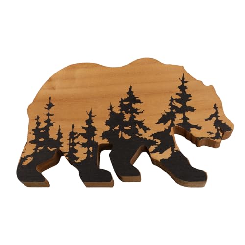 Jeenuuder Wandschild ForestBear, Abenteuer-Motiv, rustikale Dekoration für Kinderzimmer, Höhlenhaus, Schlafzimmer, Kabine, Büro, Kunst von Jeenuuder