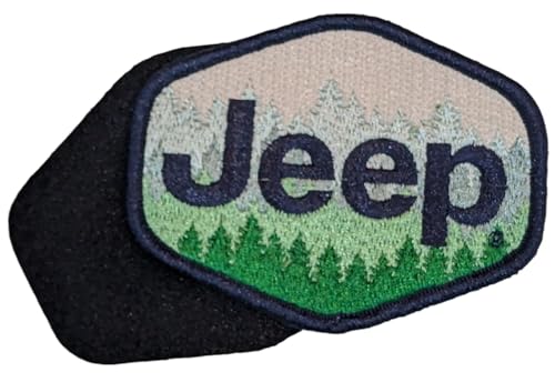 Jeep Aufnäher mit Bäumen-Logo, 10,2 x 7,6 cm, sechseckig, bestickt, für Kleidung, Rucksäcke, Hüte, Jacken und Jeans von Jeep