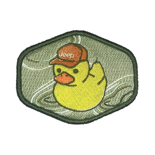 Jeep Aufnäher mit Enten-Logo auf militärgrünem Hintergrund, bestickt, 10,2 x 7,6 cm, Heißsiegel-Aufnäher für Kleidung, Rucksäcke, Hüte, Jacken und Jeans von Jeep