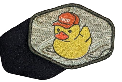 Jeep Aufnäher mit Enten-Logo auf militärgrünem Hintergrund, bestickt, 10,2 x 7,6 cm, für Kleidung, Rucksäcke, Hüte, Jacken und Jeans von Jeep