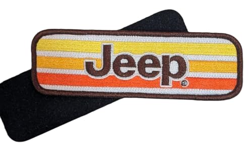 Jeep Aufnäher mit Sonnenuntergangsstreifen, bestickt, 11,4 x 3,8 cm, für Kleidung, Rucksäcke, Hüte, Jacken und Jeans von Jeep