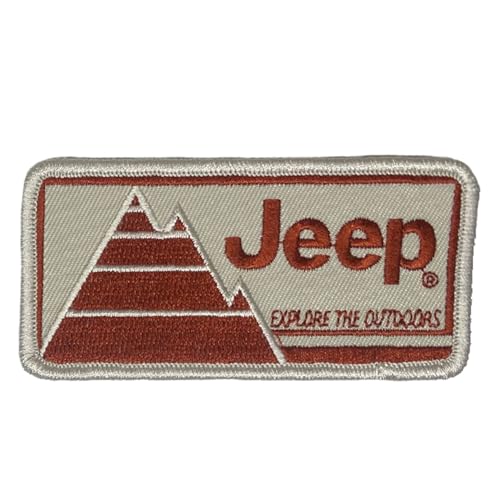 Jeep Bestickter Aufnäher "Explore The Outdoors", 5,1 x 7,6 cm, Heißsiegel-Aufnäher für Kleidung, Rucksäcke, Hüte, Jacken und Jeans von Jeep