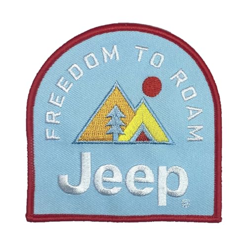 Jeep Freedom to Roam Arch Logo bestickter Aufnäher, 8,9 x 8,9 cm, Stickerei-Aufnäher für Kleidung, Rucksäcke, Hüte, Jacken und Jeans von Jeep