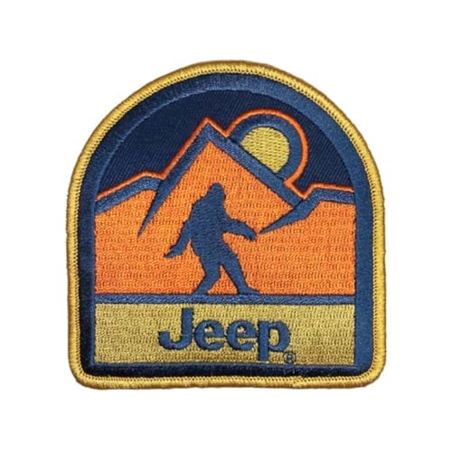 Jeep Sasquatch Aufnäher mit Szenen-Logo, bestickt, 8,4 x 8,9 cm, Heißsiegel-Aufnäher für Kleidung, Rucksäcke, Hüte, Jacken und Jeans von Jeep