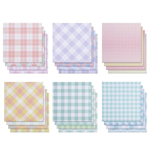 1200 Blatt Farbige Haftnotizen mit Aufbewahrungsbox, 65 x 6mm Plaid Sticky Notes, Selbstklebende Haftnotizzettel Klebezettel Bunt Zettel Farbig Notizblöcke für Büro Schule Haus (24 Farbe) von Jeesblsy