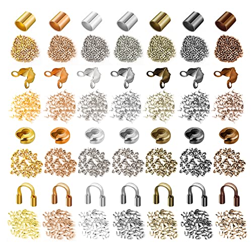 Jeesblsy Messingröhrchen Quetschperlen mit Perlen-Crimpzange Kit Inklusive Messingrohr, 2100PCS Offene Halbrunde U Rohr Endseil Perlenkopf Knotenabdeckung DIY für Armband Halsketten Jeesblsy Messingröhrchen Quetschperlen mit Perlen-Crimpzange Kit Inklusive Messingrohr, 2100PCS Offene Halbrunde U Rohr Endseil Perlenkopf Knotenabdeckung DIY für Armband Halsketten von Jeesblsy