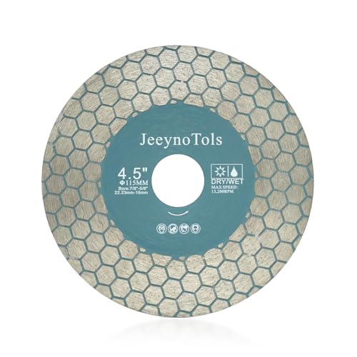 JeeynoTols Diamant Trennscheibe - 4.5"/115mm Doppelt beschichtet Trenn- und Schleifscheibe Bohrung 22.23mm-16mm für Granit Marmor Quarz Keramik Porzellan Blatt von JeeynoTols