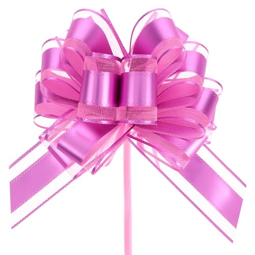 Jeffdad 10 Stück Große Geschenkschleife, 18 cm Ziehschleife Geschenk Schleife mit Geschenkbänder Dekoschleifen für Basteln Verpacken Hochzeit Geburtstag Geschenkverpackung(Rosa) von Jeffdad