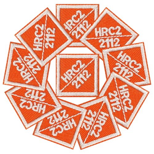 Jefuzh HRC2 2112 Aufnäher zum Aufbügeln, FR-Flicken für Kleidung, Jeans, Rucksäcke, Hüte und mehr, Orange und Weiß, 10 Stück von Jefuzh