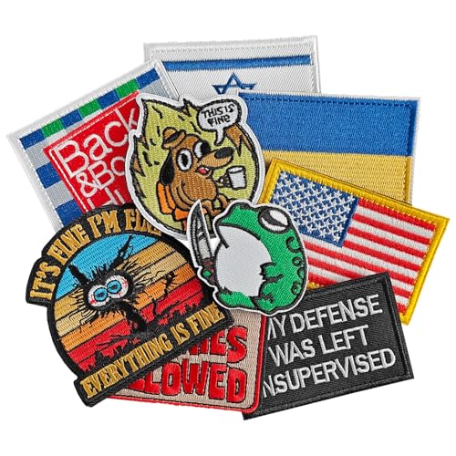 Jefuzh Lustige Aufnäher, Moral-Rucksack-Patches mit Haken und Schlaufe, lustige Moral-Patches für Rucksäcke, taktische Taschenzubehör, Hundegeschirr, Armee-Westen, Hüte, 9 Stück von Jefuzh