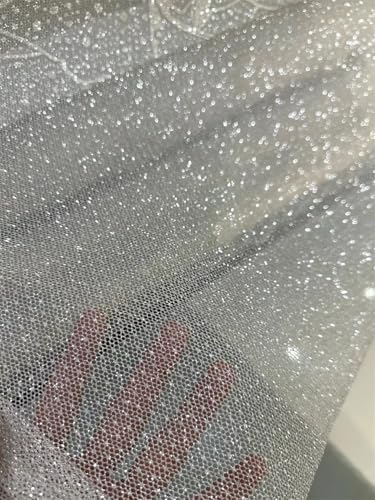 150 cm breiter glitzernder Spitzenstoff, glänzender Spitzenstoff, Cosplay-Kleid, DIY-Nähmaterial von Jegsnoe