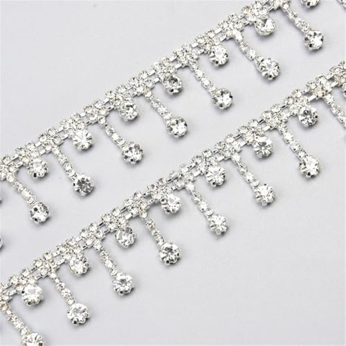 45 cm / 90 cm Strass-Fransen-Kristallkette, Strass-Quasten, Hochzeitsdekoration, zum Aufnähen, für Kleidung, Bänder, Halskette, Zierleiste zum Selbermachen 45 cm / 90 cm Strass-Fransen-Kristallkette, Strass-Quasten, Hochzeitsdekoration, zum Aufnähen, für Kleidung, Bänder, Halskette, Zierleiste zum Selbermachen von Jegsnoe