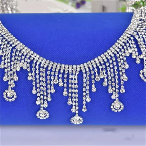 45 cm / 90 cm Strass-Fransen-Kristallkette, Strass-Quasten, Hochzeitsdekoration, zum Aufnähen, für Kleidung, Bänder, Halskette, Zierleiste zum Selbermachen 45 cm / 90 cm Strass-Fransen-Kristallkette, Strass-Quasten, Hochzeitsdekoration, zum Aufnähen, für Kleidung, Bänder, Halskette, Zierleiste zum Selbermachen von Jegsnoe