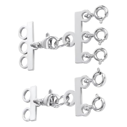 Magnetische Halskettenverschlüsse, 2 Stück Halsketten-Verschlüsse, magnetische mehrlagige Halsketten-Verschlüsse, mehrere Halsketten-Stacker-Verschluss für DIY-Armbänder, Halsketten, Schmuck, Basteln, von JeiibrZui