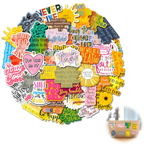 Sticker Sprüche, 100 Pcs Motivation Aufkleber, Wasserfeste Sticker, Inspirierende Motivation Sticker für Laptop Trinkflasche Scrapbook Skateboard Journal Planer Notebook usw von JeiibrZui