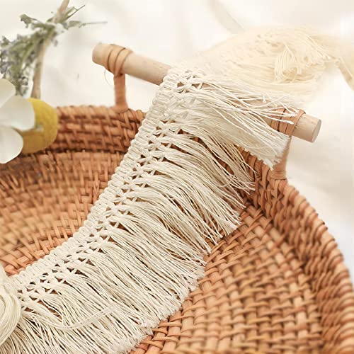 1 Meter 6cm Fransenborte Quasten Trim Baumwollspitze Häkelband Dekoband Spitze Borte Fransenbesatz Nähzubehör Möbelfransen Quastenborte Vorhangborte Zierspitze Lace Ribbon Borte Baumwolle (Creme) von JekyTMP