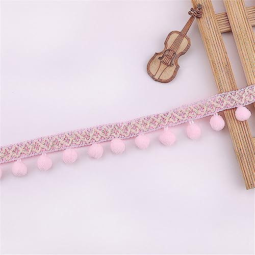 1 Yard 2,8 cm Bunt Pom Poms Quaste Borte Pomponborte Bommelborte Fransenborte Pomponband Fringe Band Pom Pom Fransen Bommelband Bommel Fringe Spitzenband Quaste Trim Band Zum NäHen(Light Pink) von JekyTMP