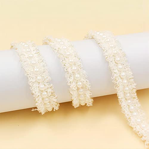 1 yards 2CM Perlenband Spitzenband Dekoband Zierband Spitzenbesatz Spitzenborte Bände Perlenborte Spitzenbordüre Spitzenlitze Lace Trim StoffbordüRe Zierspitze für DIY Kleidung Scrapbooking,Weiß 2 von JekyTMP