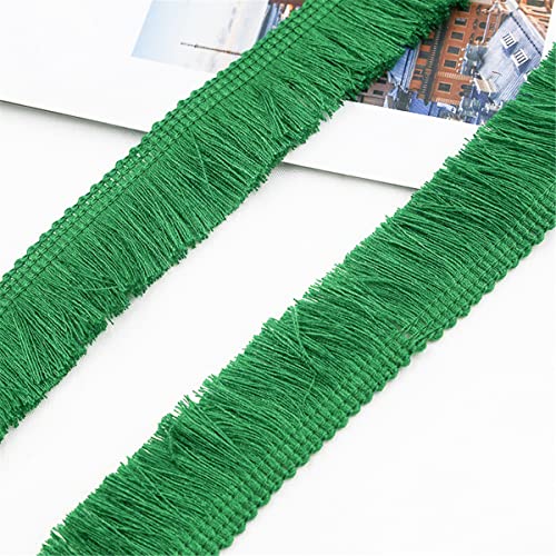 10 Meters 25mm Baumwolle Fransenbesatz FransenbordüRe Fransenborte Band Fringe Fransenband Quasten Trim MöBelfransen Spitzenband HäKelband Spitzenborte für Kleidung Vorhang Wohnaccessoires,Grün von JekyTMP