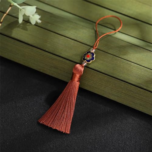 10 Stück 6cm Handgemachte Seidige Handwerk Quaste Kleine Quasten Anhänger Troddel Anhänger Lange Quastenanhänger Tassels Fransen für Schmuckherstellung Souvenir Lesezeichen DIY (Leichter Kaffee) von JekyTMP